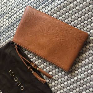 GUCCI bamboo tassel clutch bag